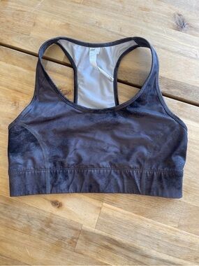Fabletics Sports Bra Medium Gray Black Racerback Athletic